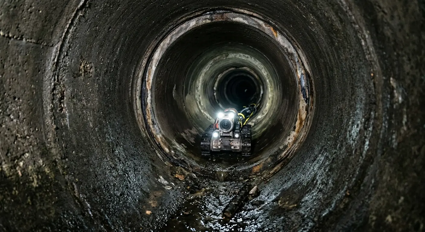 Robotic sewer camera inspecting pipe interior for Sewer Line Repair in Van Wert